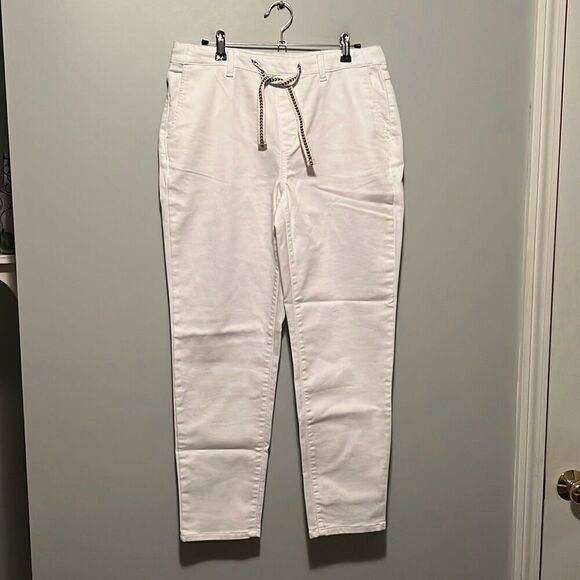 Tribal Jeans Women's White Audrey Mid Rise Ankle Tapered Jogger Pant NWT - Picture 1 of 10